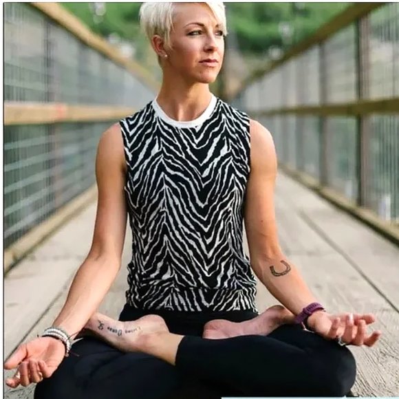 ZYIA Tops Zyia Active Zebra Safari Tank Poshmark